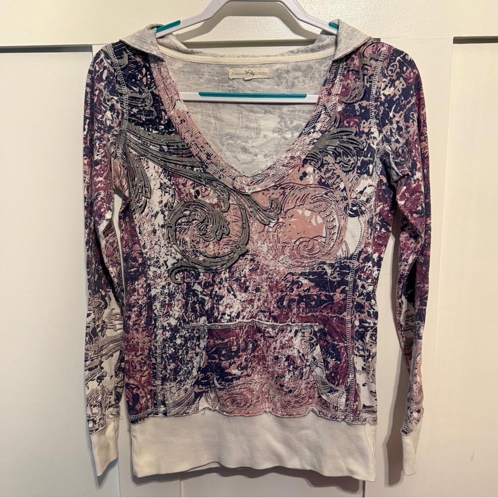 Vanity Multicolor V-Neck Hoodie